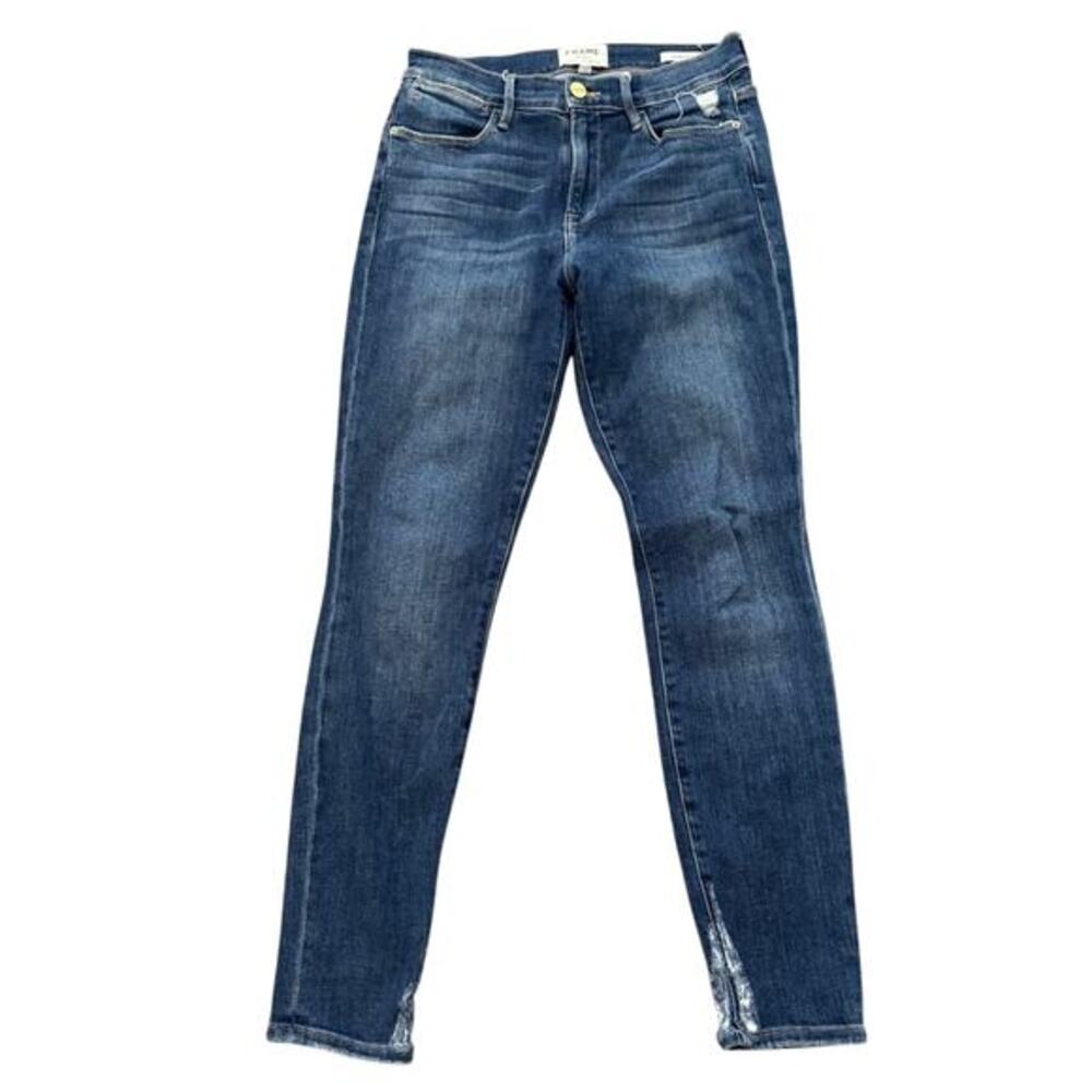 Frame Le High Skinny Distressed Dark Wash Jeans Womens Size‎ 28